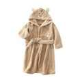 thumbnail image 1 of WOYY Girls Flannel Hooded Bathrobe Kids Cute Tiger Long Sleeve Sleepwear Robe, Sizes 1-8, 1 of 3