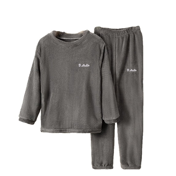 WOYY Girls Flannel Pajamas Winter Fuzzy Cozy Long Sleeve Top Pants Soft PJs, Sizes 2-12