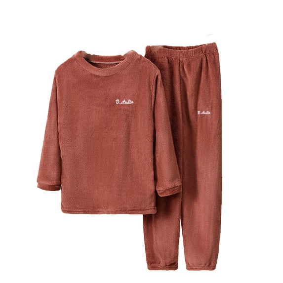 WOYY Girls Flannel Pajamas Winter Fuzzy Cozy Long Sleeve Top Pants Soft PJs, Sizes 2-12