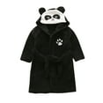thumbnail image 1 of WOYY Girls Flannel Sleepwear Robe Cute Panda Fuzzy Hooded Bathrobe Loungewear, Sizes 1-8, 1 of 3