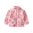 thumbnail image 1 of WOYY Girls Fleece Fuzzy Coat Cozy Soft Zip Up Jacket Kids Windproof Outerwear, Sizes 5-6, 1 of 3