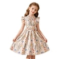 thumbnail image 1 of WOYY Girls Floral Ruffle Sleeveless A Line Dress Casual Party Midi Swing Dress, Sizes 8-12, 1 of 8