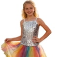thumbnail image 1 of WOYY Girls Glitter Sequin Camisole Dance Performance Party Sleeveless Top, Sizes 7-9, 1 of 3