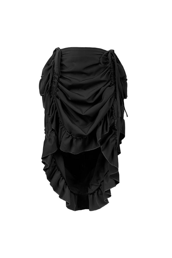 Girls Gothic Ruffled Drawstring Layered Irregular Retro Skirt, Sizes 14-18