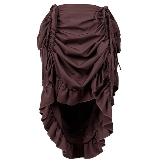 WOYY Girls Gothic Ruffled Drawstring Layered Irregular Retro Skirt, Sizes 14-18