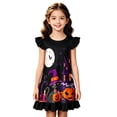 thumbnail image 1 of WOYY Girls Halloween Nightgown Graphic Soft Ruffle Sleeve Sleepshirt Nightwear, Sizes 3-10, 1 of 3