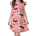 thumbnail image 1 of WOYY Girls Halloween Nightgowns Loungewear Soft Flutter Sleeves Nightdress, Sizes 3-10, 1 of 3