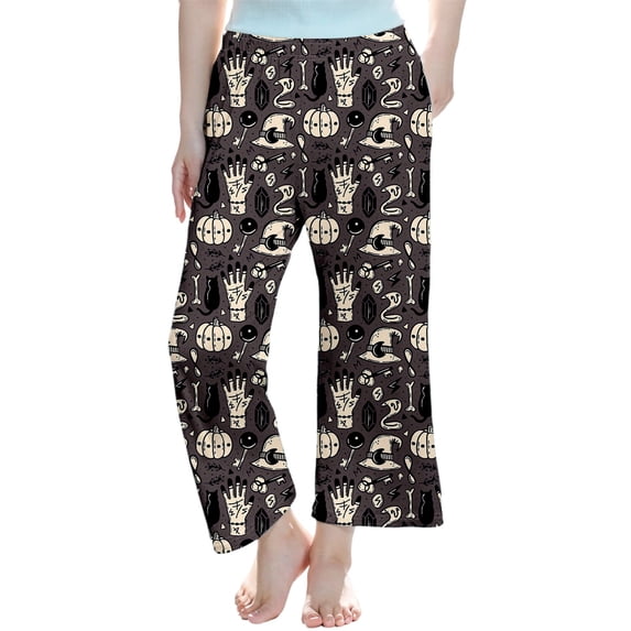 WOYY Girls Halloween Pajama Pants Allover Print Soft Elastic Waist Sleep Pants, Sizes 3-14