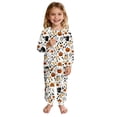 thumbnail image 1 of WOYY Girls Halloween Pajama Set Graphic Long Sleeve T Shirt Pants Loungewear, Sizes 2-10, 1 of 4