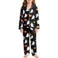 thumbnail image 1 of WOYY Girls Halloween Pajama Set Long Sleeve Button Down Shirt Pants Nightwear, Sizes 3-14, 1 of 6