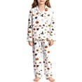 thumbnail image 1 of WOYY Girls Halloween Pajamas Long Sleeve Button Down Shirt Pants Sleepwear PJs, Sizes 3-14, 1 of 6
