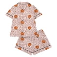 thumbnail image 1 of WOYY Girls Halloween Pajamas Pumpkin Leopard Button Down Shirt Shorts Homewear, Sizes 3-14, 1 of 8