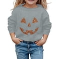 thumbnail image 1 of WOYY Girls Halloween Pumpkin Sweatshirt Casual Active Lined Pullover Top, Size 2-14, 1 of 5