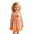 thumbnail image 1 of WOYY Girls Halloween Pumpkin Tank Dress Cute Sleeveless Midi Dress, Orange, Sizes 12M-5T, 1 of 5