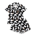 thumbnail image 1 of WOYY Girls Halloween Short Sleeve Button Down Shirt Shorts Pajamas, 2-Piece, Sizes 3-14, 1 of 8