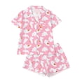thumbnail image 1 of WOYY Girls Halloween Short Sleeve Button Down Shirt Shorts Pajamas, 2-Piece, Sizes 3-14, 1 of 8