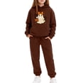 thumbnail image 1 of WOYY Girls Halloween Sweatsuit Cute Graphic Long Sleeve Hoodie Sweatpants Set, Size 2-13, 1 of 3