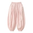 thumbnail image 1 of WOYY Girls Harem Pants Summer High Waisted Lightweight Baggy Pants with Drawstring, 1 of 3