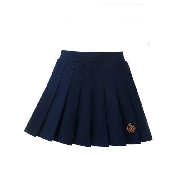 WOYY Girls High Rise Pleated Skirt School A Line Skirts with Built-In Shorts, Navy, Sizes 3-12