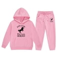 thumbnail image 1 of WOYY Girls Horse Graphic Hoodie Sweatpants Set Casual Sports Outfitss, Sizes 2-13, 1 of 3