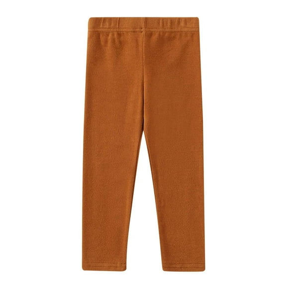 WOYY Girls Leggings Ribbed Cotton Solid Tights Elastic Waist Breathable Pants