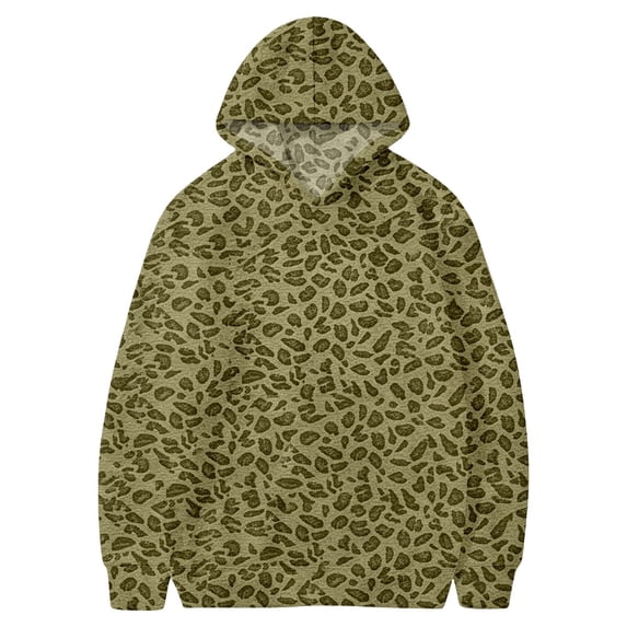 WOYY Girls Leopard Print Hoodie Fashion Long Sleeved Hooded Sweatshirt, Size 2-12
