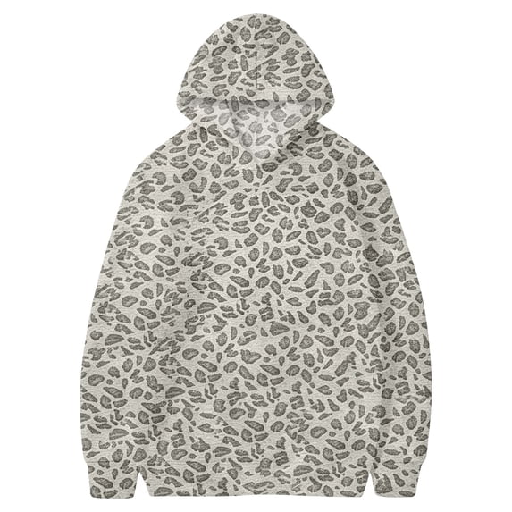 WOYY Girls Leopard Print Hoodie Fashion Long Sleeved Hooded Sweatshirt, Size 2-12