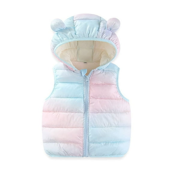 WOYY Girls Lightweight Padded Vest Waterproof Packable Hooded Vest Sleeveless Puffer Coat