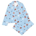 thumbnail image 1 of WOYY Girls Long Sleeve Halloween Pajamas Button Down Shirt Pant PJs, 2-Piece, Sizes 3-14, 1 of 3
