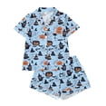 thumbnail image 1 of WOYY Girls Matching Halloween Pajamas Short Sleeve Button Down Sleepwear Set, Sizes 3-14, 1 of 7