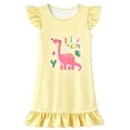 thumbnail image 1 of WOYY Girls Nightgown Cute Dinosaur Ruffle Sleeve Sleep Dress Soft Nightdress, Sizes 3-10, 1 of 2