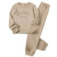 thumbnail image 1 of WOYY Girls Outfits Casual Crew Neck Pullover Sweatshirt Sweatpants Set Fashion Kids Clothes, Sizes 7-12, 1 of 2