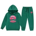 thumbnail image 1 of WOYY Girls Outfits Graphic Long Sleeve Hoodie Sweatpants 2-Piece Sweatsuits, 1 of 2