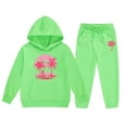 thumbnail image 1 of WOYY Girls Outfits Graphic Long Sleeve Hoodie Sweatpants 2-Piece Sweatsuits, 1 of 2