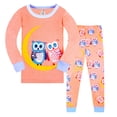 thumbnail image 1 of WOYY Girls Outfits Sleepwear Set Cartoon Owl Print Long Sleeve Top Pants Soft Loungewear, Sizes 2-3T, 1 of 2