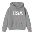 thumbnail image 1 of WOYY Girls Oversized Hoodie Usa Patriotic Long Sleeve Pullover Hooded Sweatshirt, Sizes 3-14, 1 of 3