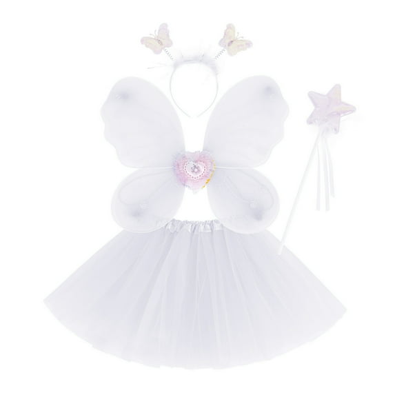 WOYY Girls Party Princess Tutu Skirt with Accessories 4Pcs Outfits for Kids