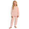 thumbnail image 1 of WOYY Girls Plaid Pajamas Snug Fit Long Sleeve Top Pants Sleepwear Loungewear, Sizes 2-10, 1 of 4