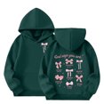 thumbnail image 1 of WOYY Girls Preppy Hoodies Cute Bow Graphic Loose Hooded Pullover Sweatshirts, Sizes 3-12, 1 of 5