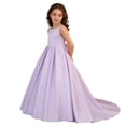 thumbnail image 1 of WOYY Girls Satin Wedding Birthday Party Maxi Dress Pageant Gown with Back Bow, Sizes 8-12, 1 of 8