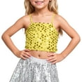 thumbnail image 1 of WOYY Girls Shiny Camisole Adjustable Strap Crop Top Stage Performance Party Top, Sizes 7-9, 1 of 3