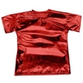 thumbnail image 1 of WOYY Girls Shiny Metallic Short Sleeve Tee Solid Stretch Crew Neck T-Shirt Top, Sizes 16-17, 1 of 3