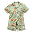 thumbnail image 1 of WOYY Girls Short Sleeve Halloween Pajamas Button Down Shirt Shorts Sleepwear, Sizes 2-16, 1 of 2