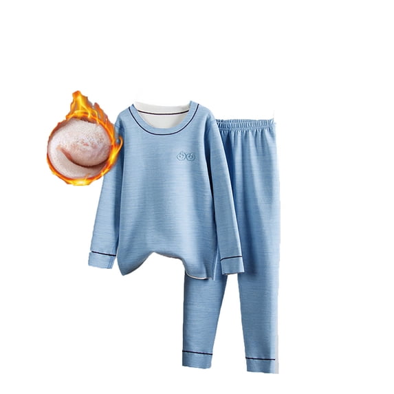 WOYY Girls Sleepwear Seamless Thermal Underwear Set Long Sleeve Top Pants Base Layer for Kids, Sizes 3-10