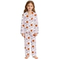 thumbnail image 1 of WOYY Girls Sleepwear Set Halloween Pajamas Button Down Shirt Long Pants Nightwear, Sizes 3-14, 1 of 3