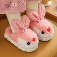 thumbnail image 1 of WOYY Girls Slippers Cartoon Rabbit Soft Soled Shoes Fuzzy Cozy Warm Home Shoes, 1 of 7