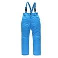thumbnail image 1 of WOYY Girls Snow Bib Pants Solid Color Ski Pants Winter Warm Unisex Overalls, 1 of 7
