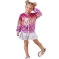 thumbnail image 1 of WOYY Girls Sparkly Sequin Glitter Jacket Fashion Gradient Zipper Bomber Jacket, Sizes 6-7, 1 of 4