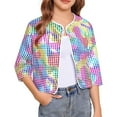 thumbnail image 1 of WOYY Girls Sparkly Sequins Jacket Stage Performance Cheerleader Cardigan Coat, Sizes 1-18, 1 of 4