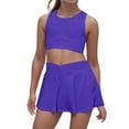 thumbnail image 1 of WOYY Girls Sports Baseball Outfits Active Cropped Tank Top & Skirt Tracksuit, Sizes 1-13, 1 of 8